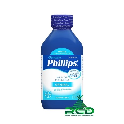 GENUINE PHILIPS MILK OF MAGNESIA SALINE LAXATIVE 4oz - ORIGINAL 1CT